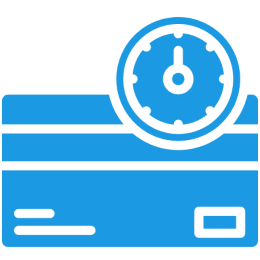 Time and payment icon graphic